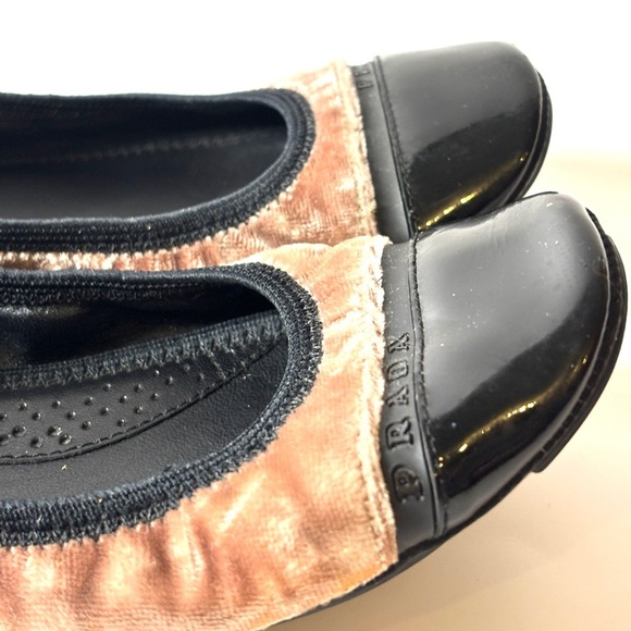 Prada Vintage Velvet & Patent Flats | Made in Italy Designer Shoes size 5 - Picture 9 of 11